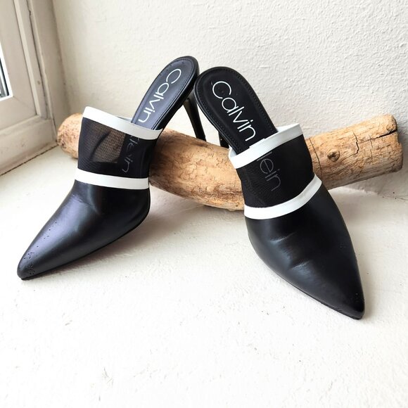 sleek and modern pair of Calvin Klein mules. Size 9 1/2 - Picture 7 of 11